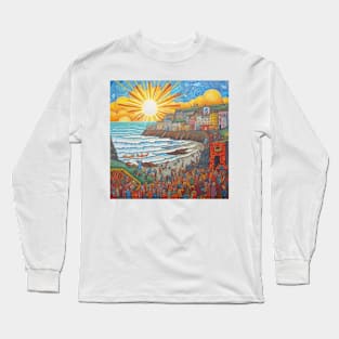 Midsummer Sunset Over Newquay Long Sleeve T-Shirt